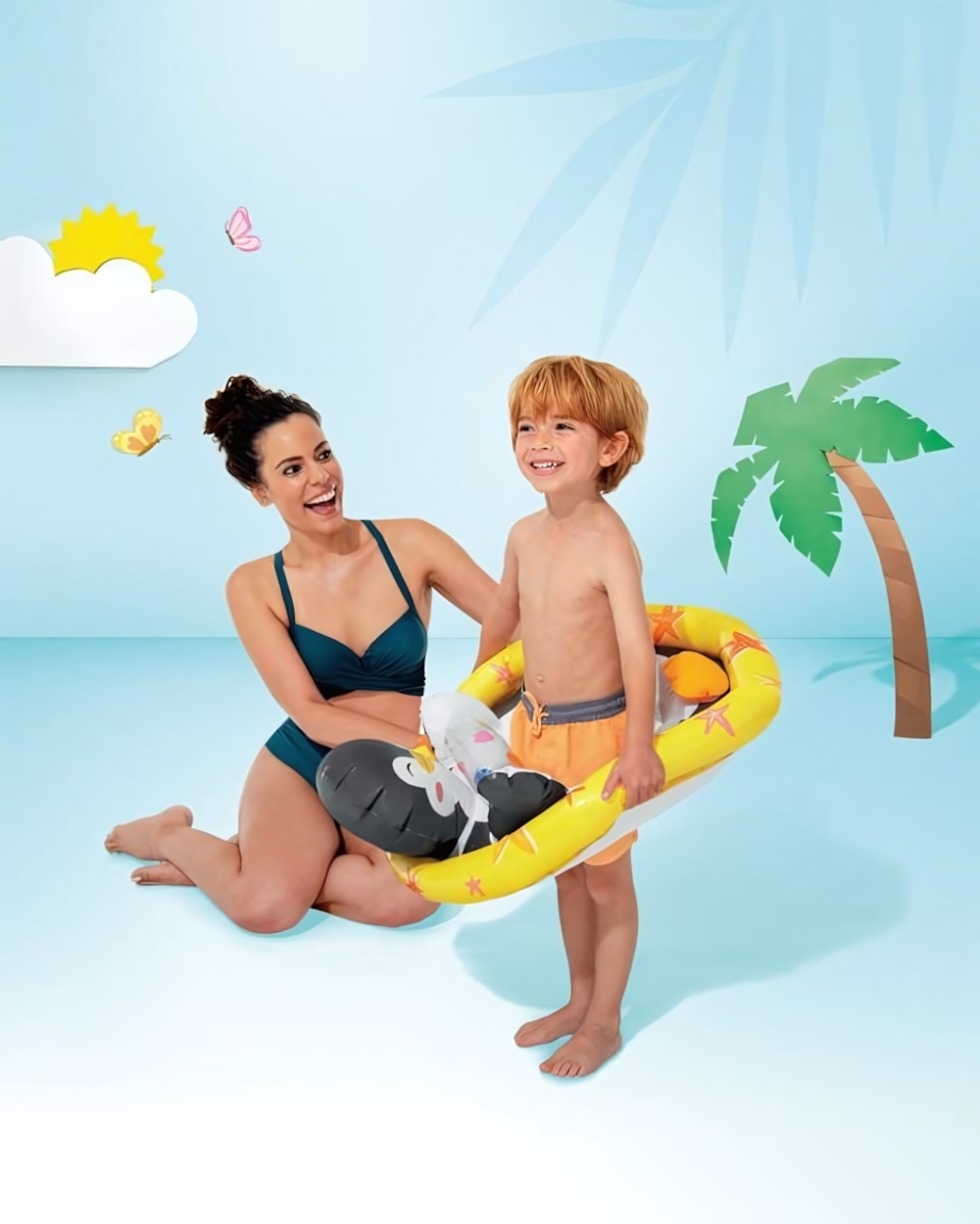 Круг для плавания с трусами Зверюшки 74*58см. от 3-4 лет 59570/589379 (Intex)