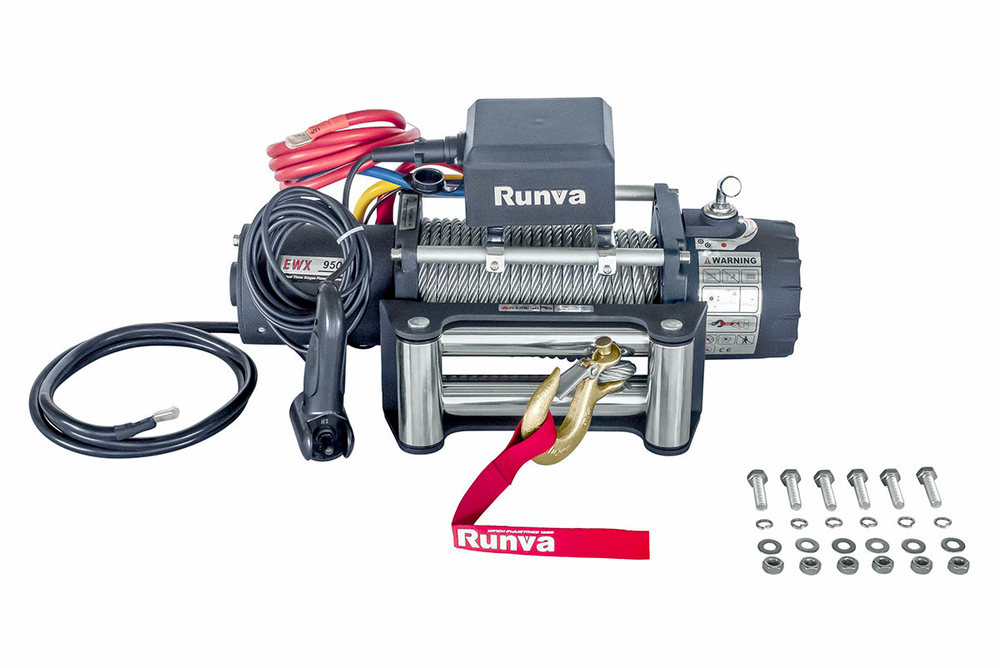 Лебёдка автомобильная электрическая 12V Runva 9500 lbs 4350 кг EWX9500S