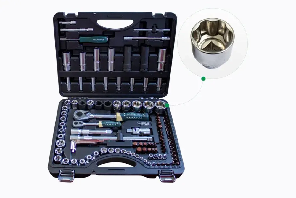 Набор инструментов 108+6пр. 1/4'',1/2''(сорв.гр.) RockFORCE RF-41082-7 Premium