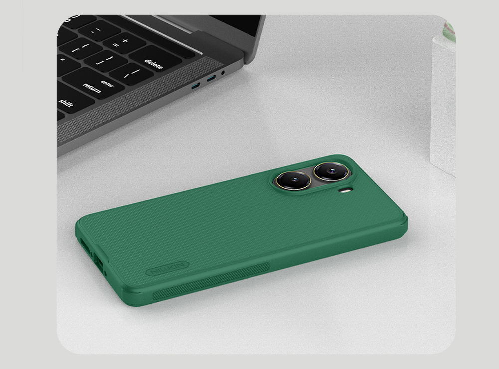 Усиленный чехол зеленого цвета (Dark Green) от Nillkin для Xiaomi Poco X7 Pro, серия Super Frosted Shield Pro