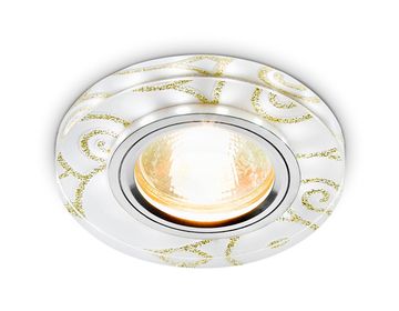 Встраиваемый точечный светильник со светодиодной лентой 1*GU5.3/LED 3W 6400К S231 WH/G белый/золотой Compo Spot Ambrella