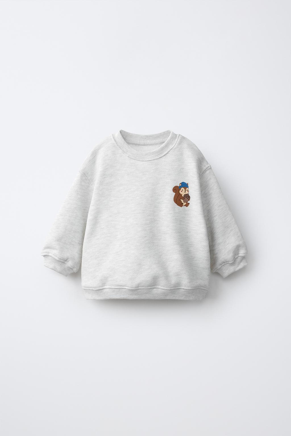 ZARA КОМПЛЕКТ ИЗ ТОЛСТОВКИ И БРЮК С МИШКОЙ, СЕРЫЙ МЕЛАНЖ