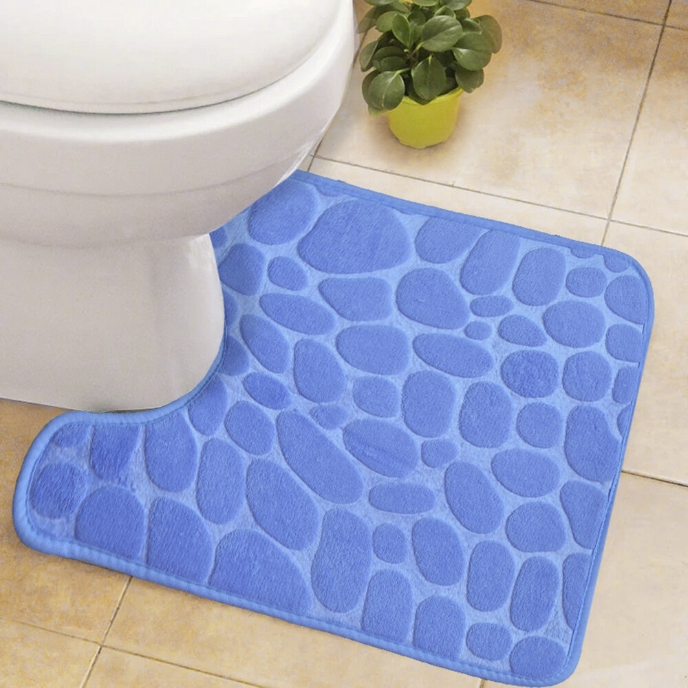 Коврик для туалета Roomis Камни 50*50см, синий