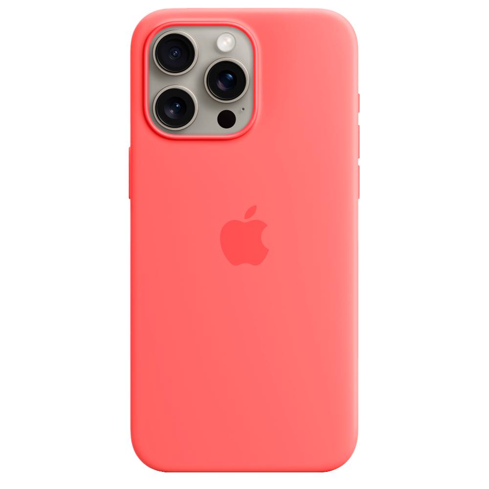 Силиконовый чехол с поддержкой MagSafe Apple Silicone Case для iPhone 15 Pro Max, Guava (Спелая гуава)