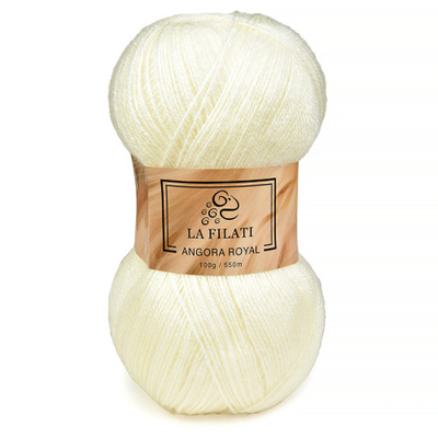 Пряжа La Filati Angora royal 100гр. 550 м; 20% шерсть, 80% Акрил цвет 1 013
