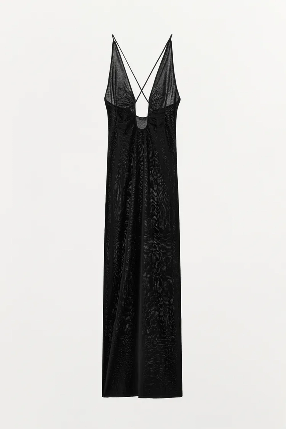 ZARA ДЛИННОЕ ТРИКОТАЖНОЕ ПЛАТЬЕ, ЧЕРНЫЙ