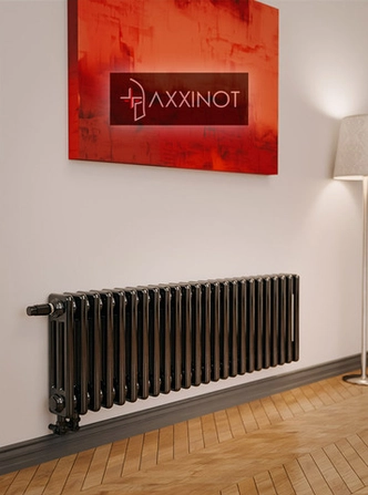 Axxinot Sentir 3030 - трехтрубный трубчатый радиатор высотой 300 мм, нижнее подключение с термовентилем, черный