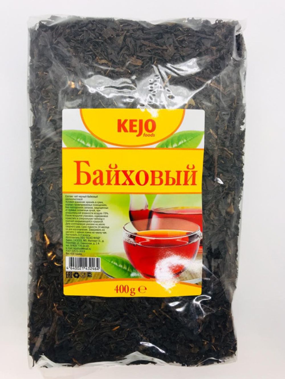 Чай в мягкой упаковке KEJO foods Байховый черный  крупнолистовой  400г