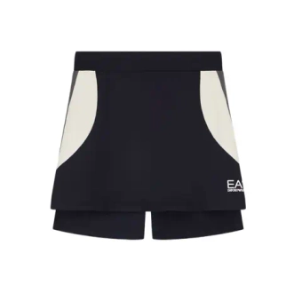 Теннисная юбка EA7 Woman Jersey - black/butter/asphalt