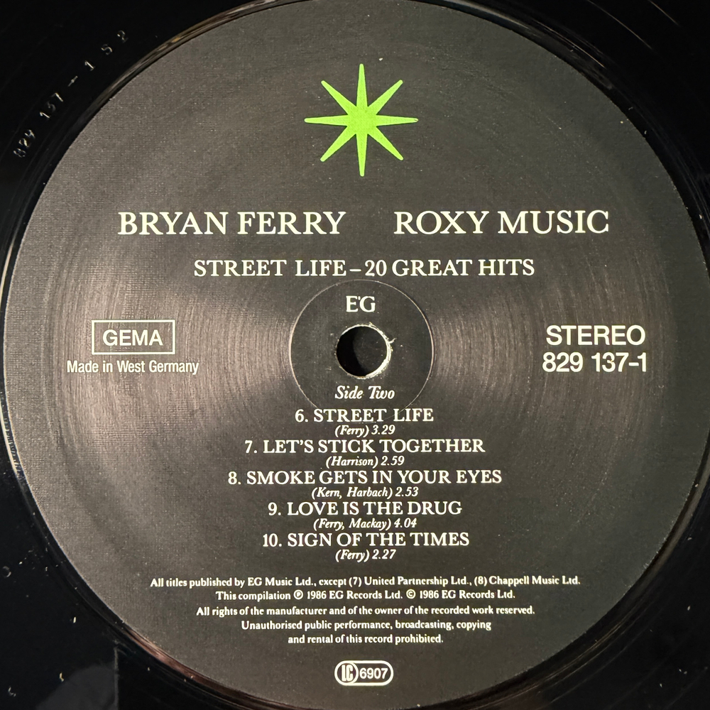 Bryan Ferry / Roxy Music ‎– Street Life - 20 Great Hits 2LP (Германия 1986г.)
