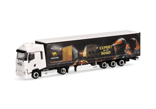 Грузовик Renault T facelift Lowliner gradine тентовый полуприцеп "SFT/Wielton" (Bayern/Küps)