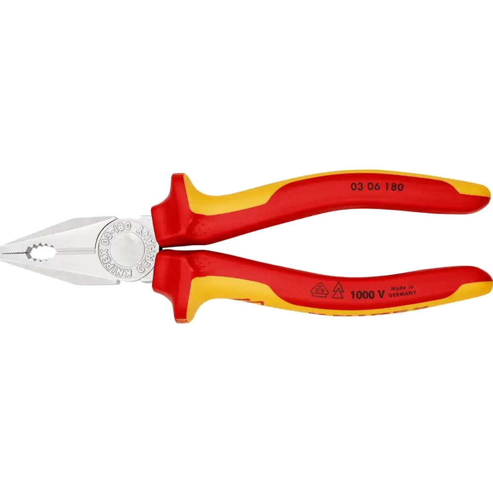 Плоскогубцы комбинированные хромированные 180 мм Knipex 03 06 180 SB