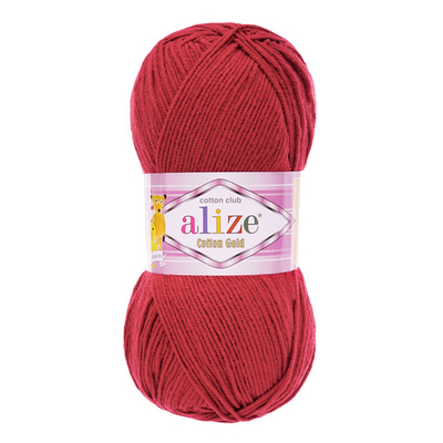 Пряжа Alize (Ализе) Cotton Gold / уп.5 мот. по 100 г, 330м, 390 вишня A