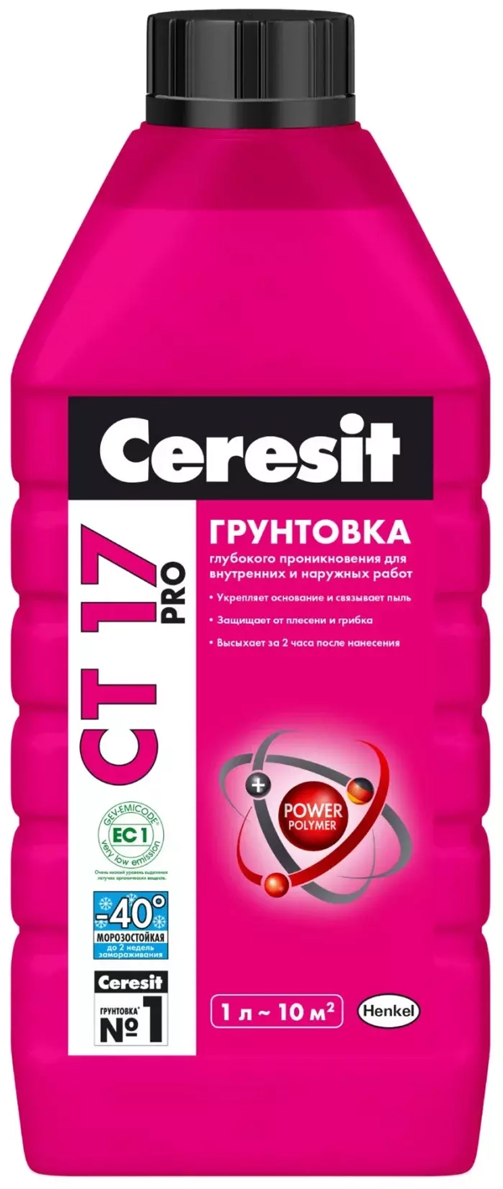 Грунт для внутренних и наружных работ глубокого проникновения Ceresit СТ 17 Pro морозостойкая 1 л