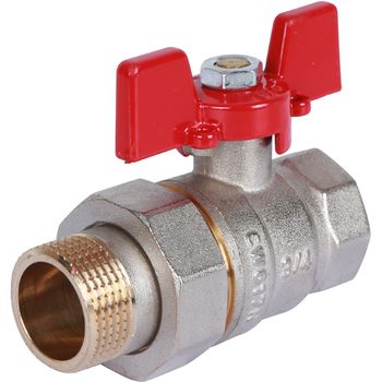 ROMMER Шаровой кран с американкой   3/4" ВН/НР, ручка бабочка