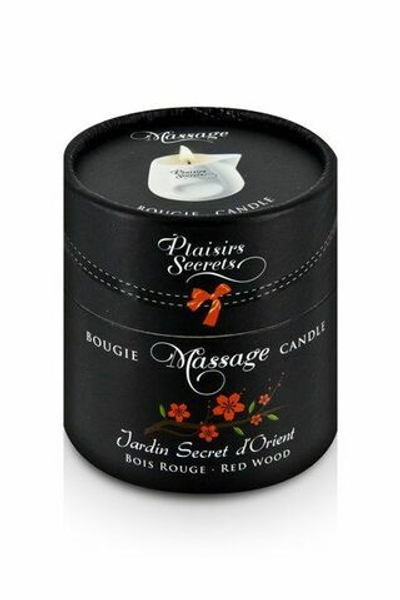 Массажная свеча с ароматом красного дерева Jardin Secret D orient Bois Roug - 80 мл. (Цвет: белый)