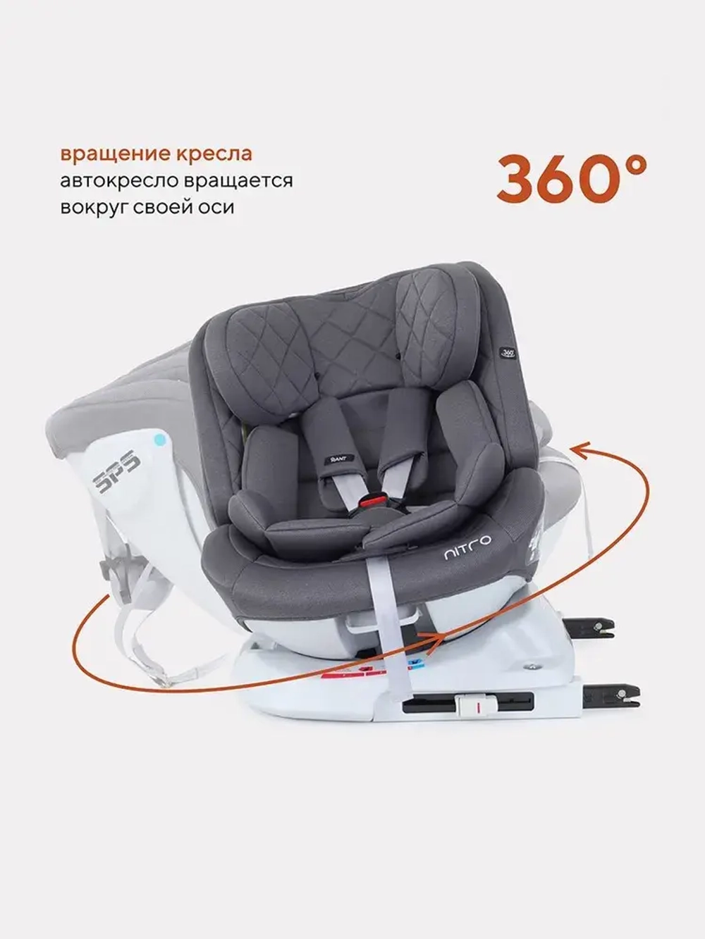 Автокресло RANT UB619 "NITRO Plus" isofix Grey группа 0+-1-2-3 (0-36 кг) (2025)