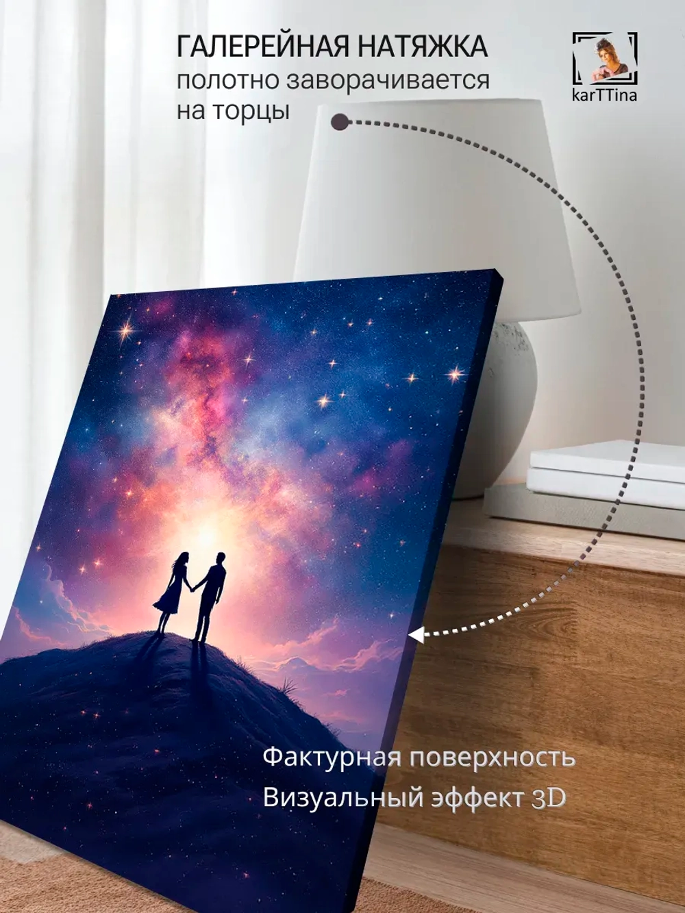 Картина Под звездным небом, галерейная 30х40см 1шт.