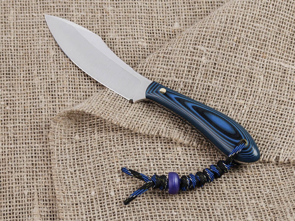 Нож для бушкрафта "Канадец", сталь VG-10/Elmax, рукоять G10 (синяя)