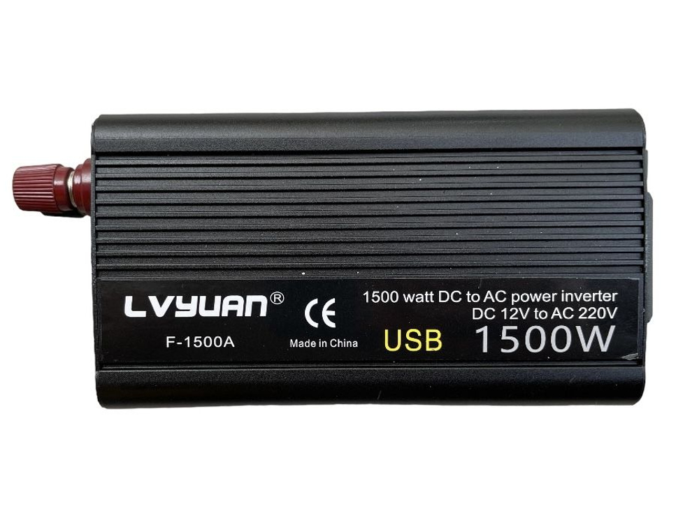 Инвертор 12V-220V 1500W черный с дисплеем Lvyuan