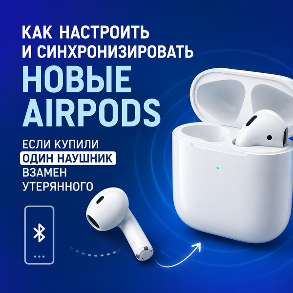Как настроить и синхронизировать новые AirPods, если купили один наушник взамен утерянного