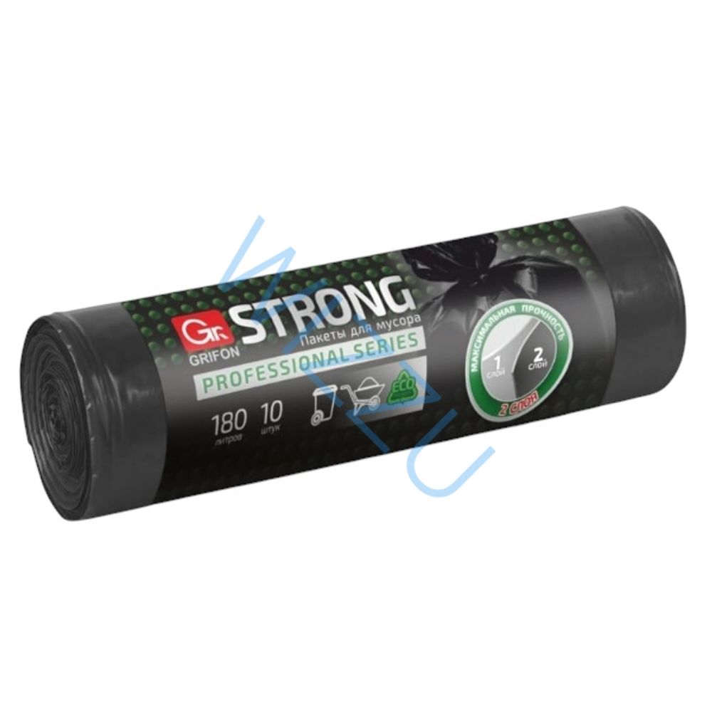 GRIFON STRONG Пакеты для мусора двухслойные 180л. 10шт