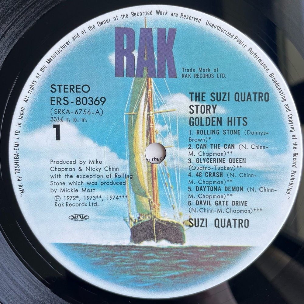 Винтажная виниловая пластинка LP The Suzi Quatro Story Golden Hits (Japan 1975) (Obi) I May Be Too Young