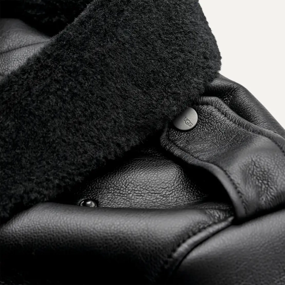 UGG Байкерская куртка Finnian LuxeFluff, черный