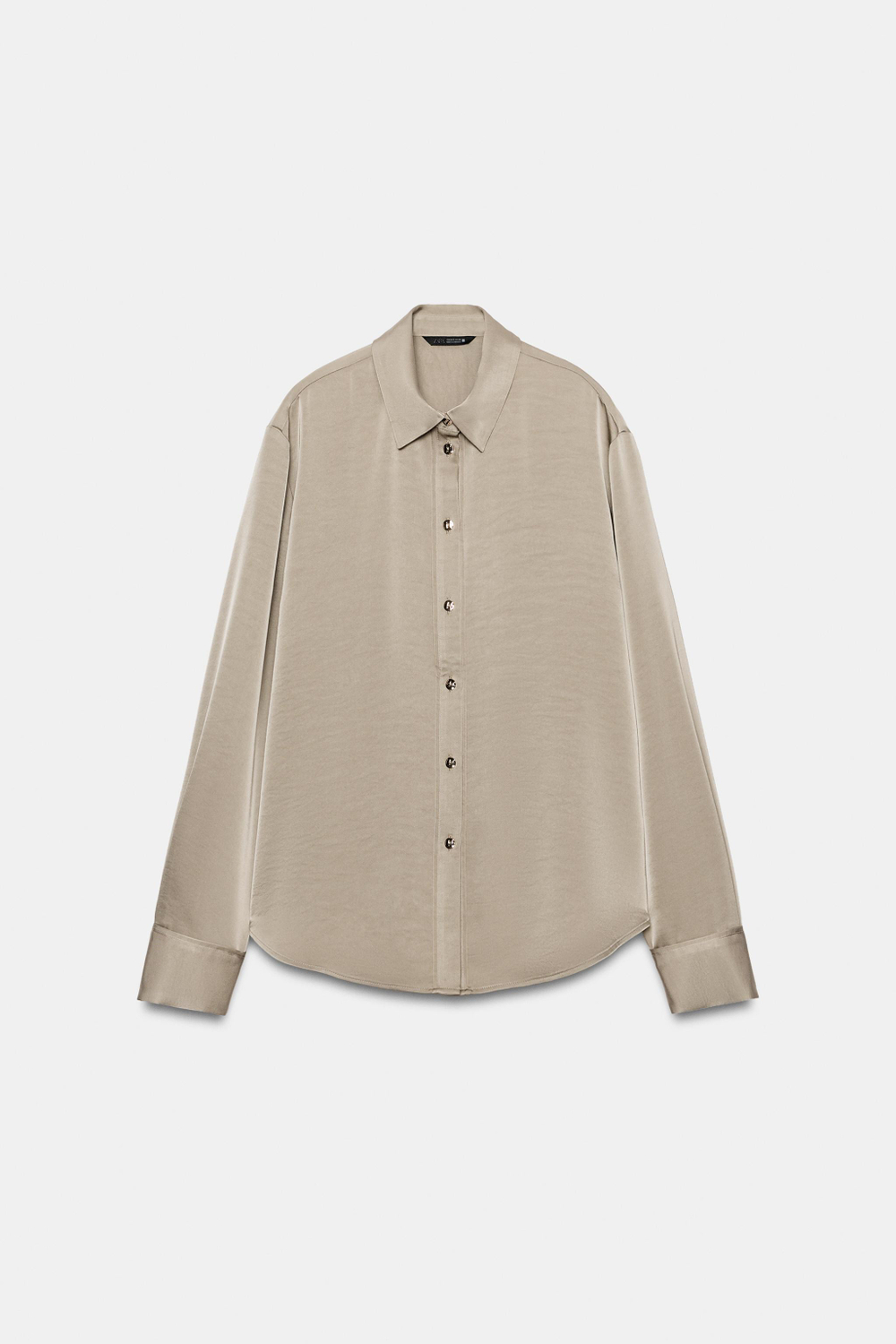 АТЛАСНАЯ РУБАШКА С ЗОЛОТИСТЫМИ ПУГОВИЦАМИ — ZARA