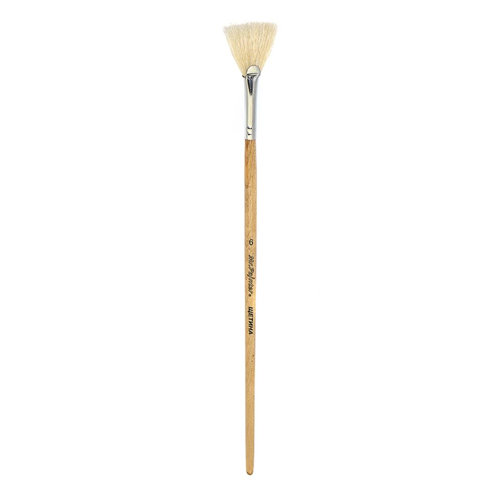Кисть щетина №06 веерная, 5 шт, короткая ручка, 06, Mr.Painter BBW 132-06