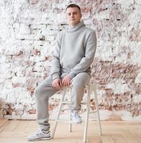 Комбинезон мужской утепленный "Жемчужный серый"