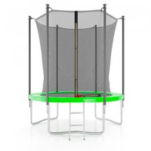 Батут с защитной сеткой DFC JUMP4FUN 6 ft зеленый с лестницей