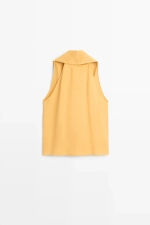 Футболка с воланами и вырезом-холтер - MASSIMO DUTTI