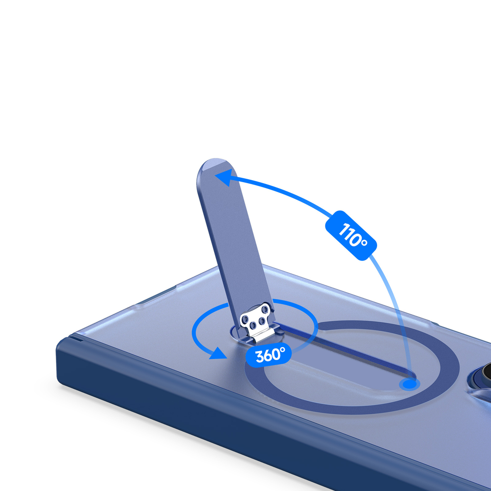 Противоударный чехол синего цвета с MagSafe и поворотной подставкой для Samsung Galaxy Z Fold 8 Ultra, серия Kind Series Case от Dux Ducis