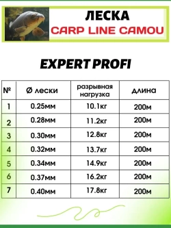 Леска Expert Profi Carp Line Camou 200м