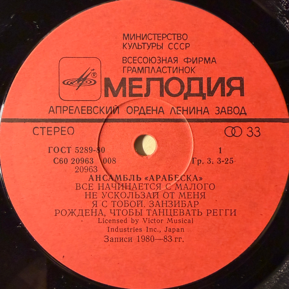 Виниловая пластинка Arabesque – Ансамбль Арабески LP Мелодия