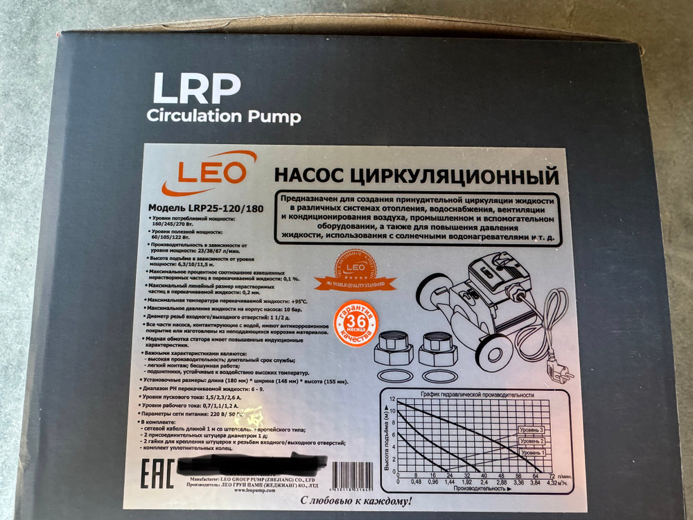 Насос циркуляционный "LEO" LRP25-120/180 (4шт/к)