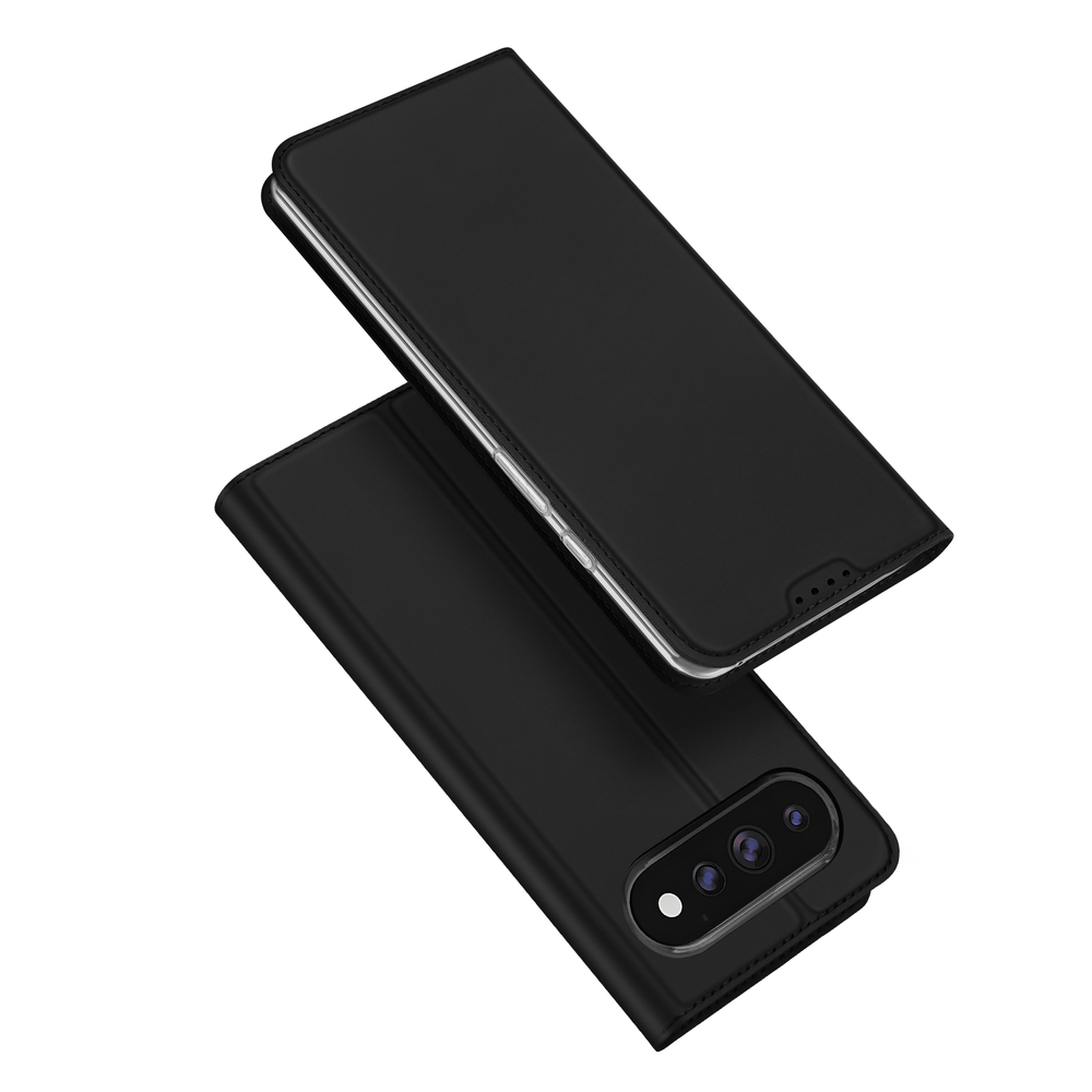 Чехол книжка из кожи черного цвета для Google Pixel 11 Pro XL, серия Skin Pro Series от Dux Ducis