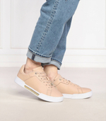 Кожаные кроссовки court sneaker golden th Tommy Hilfiger - бежевый(FW0FW07116)