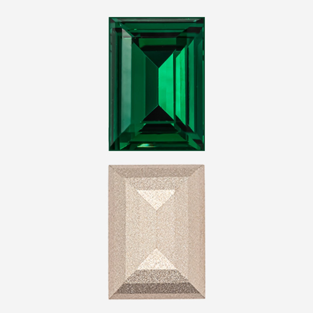 Кристалл Прямоугольник (Step Cut Fancy Stone), оттенок "Изумруд"/"Emerald", 18*13мм