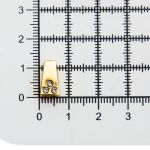 Наконечник для шнура металл ⌀2.5 мм, 11х6.5 мм, колокол со стразами 4-хан, золото, 10 шт