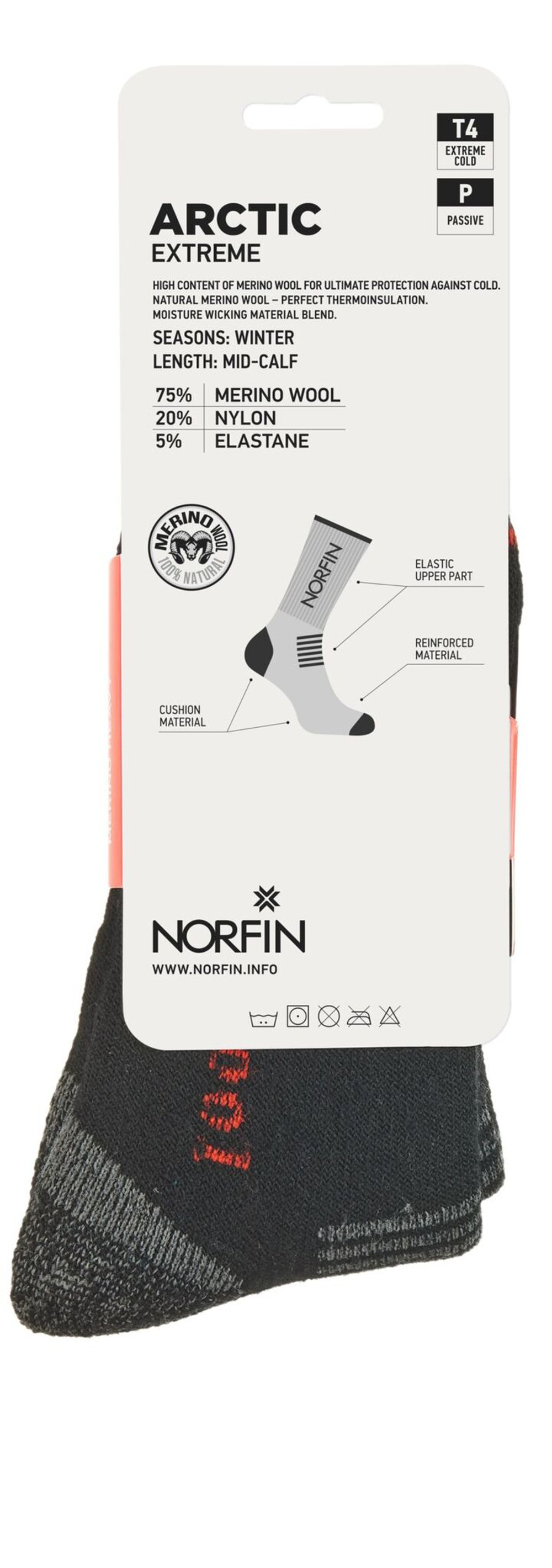 Носки Norfin T4P ARCTIC MERINO EXTREME CREW р.(45-47) XL
