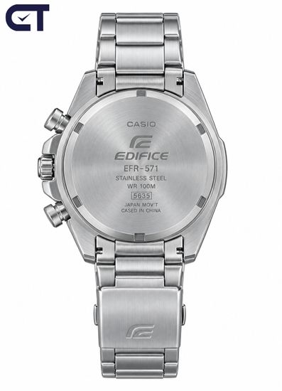 CASIO EFR-571DB-1A1VUDF EDIFICE мужские наручные часы — стальной хронограф с черным циферблатом