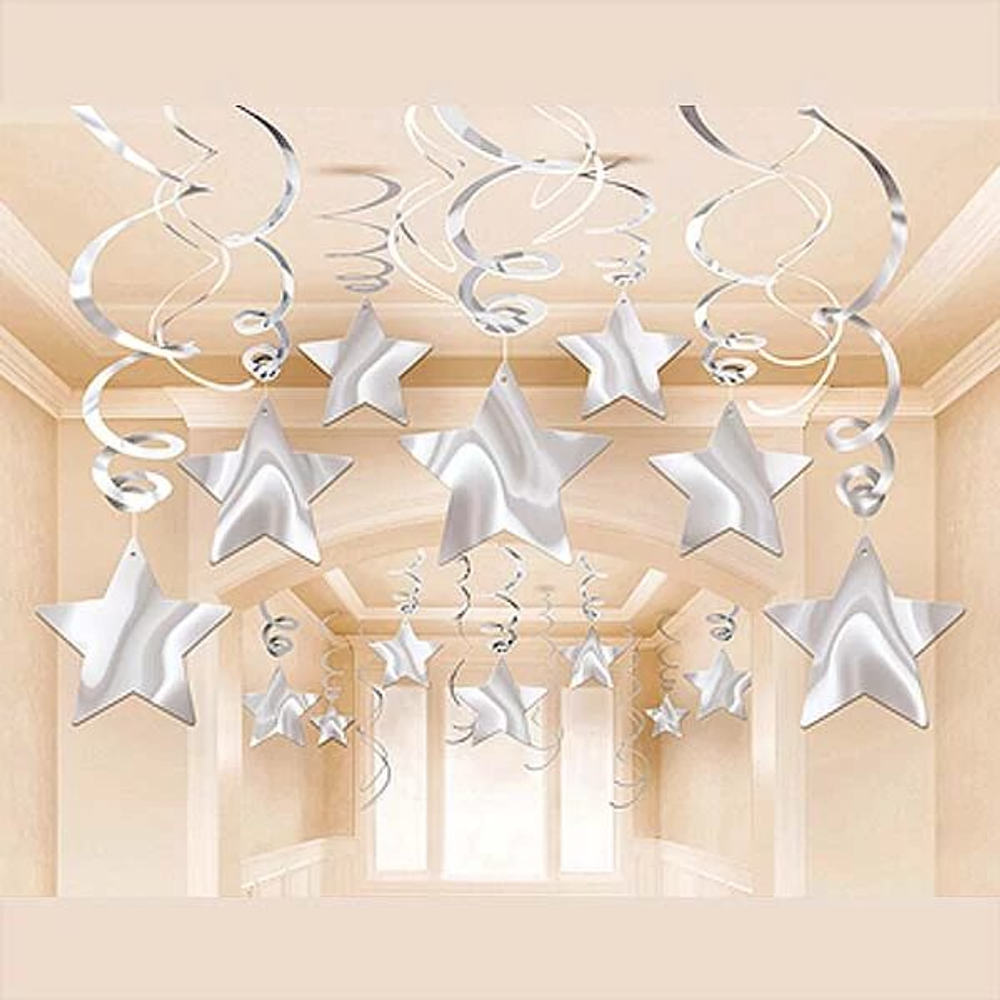 Спирали серебряные Звезда Silver, 30 шт