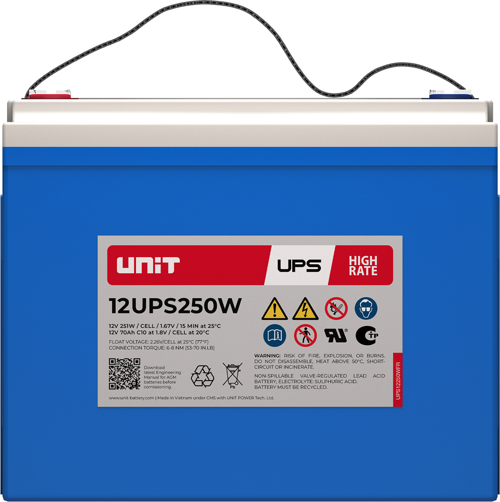 Аккумулятор UNIT 12UPS250W - AGM ( 12В / 75Ач )
