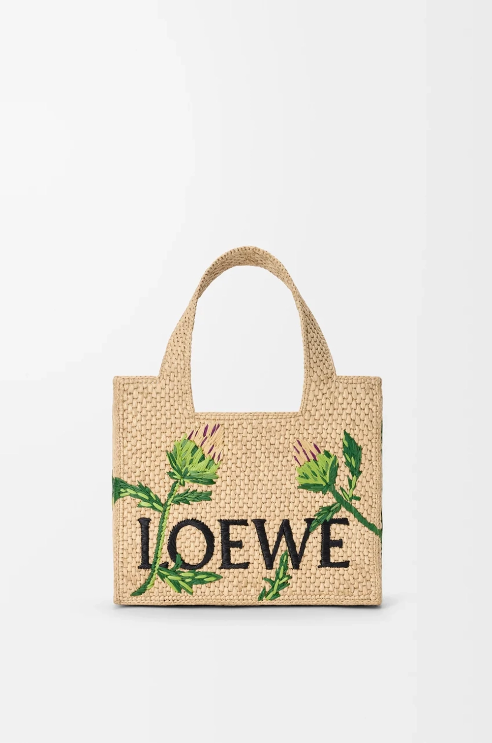 Loewe Маленькая сумка-тоут Font из рафии, натуральный/зеленый