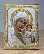 Казанская БМ, икона прямоугольная без рамки, красное дерево 150х200