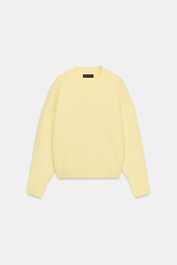 ZARA МЯГКИЙ ТРИКОТАЖНЫЙ СВИТЕР, СВЕТЛО-ЖЕЛТЫЙ