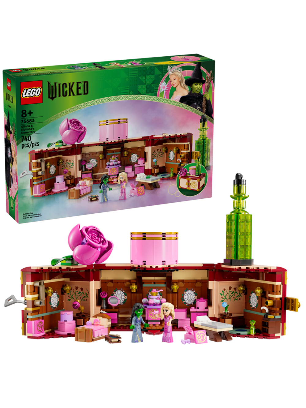 Конструктор Лего Викед Общежитие Глинды и Эльфабы | LEGO Wicked Glinda & Elphaba Dormitory 75683, 740 деталей (8+)