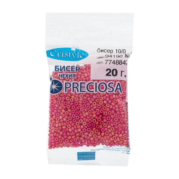 Бисер Preciosa непрозрачный радужный матовый 10/0, круг.отв., 100 г (5х20 г), 331-39001-10/0
